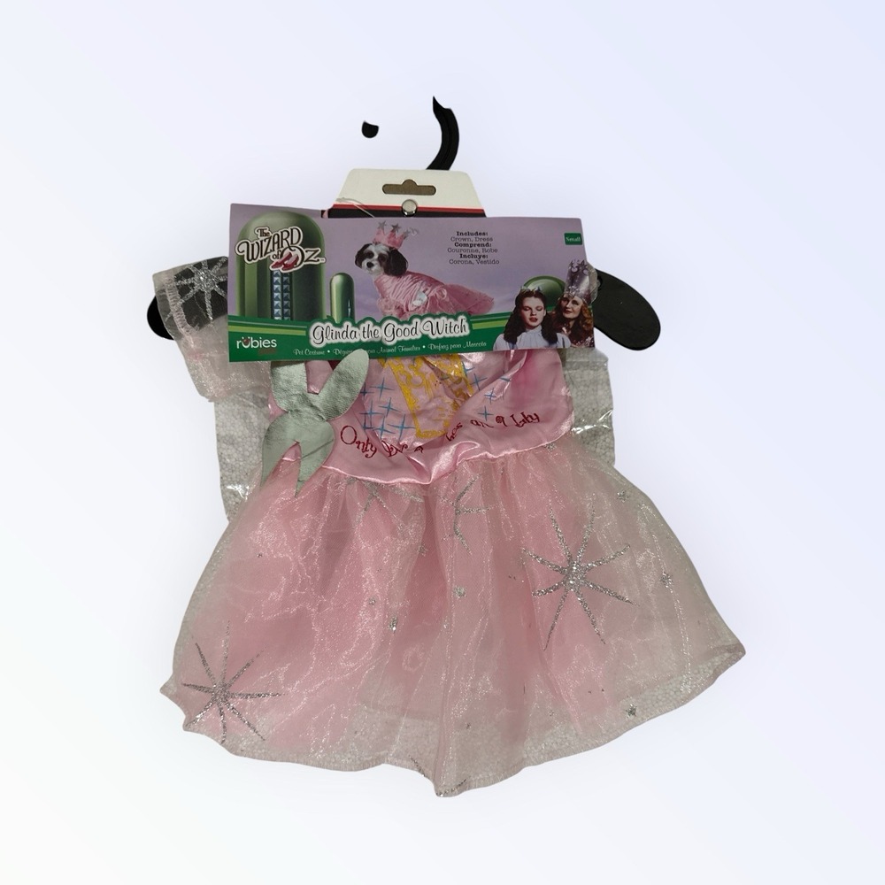 Rubie's Wizard of Oz Glinda the Good Witch Dog Costume SMALL Pink/Silver